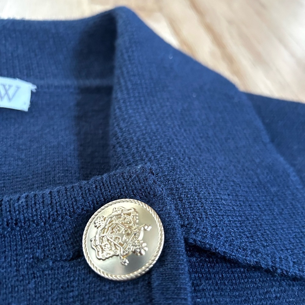J.CREW warwick double breasted sweater blazer military prep navy size L - Picture 11 of 15